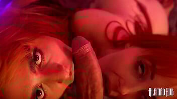 Menage intenso e insano com duas ruivas deliciosas dando pra um dotado